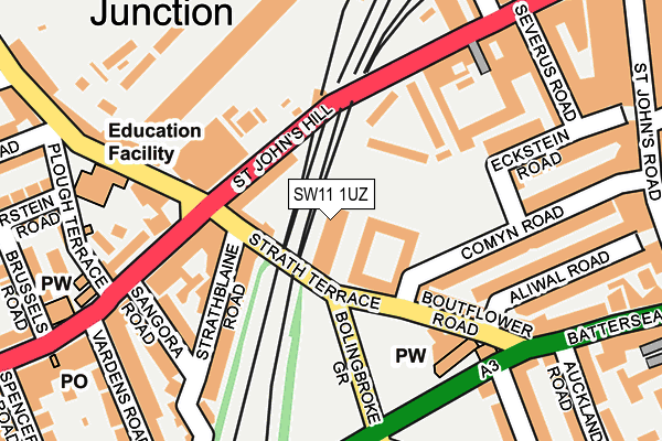 SW11 1UZ map - OS OpenMap – Local (Ordnance Survey) SW11 1UZ map - OS OpenMap – Local (Ordnance Survey)