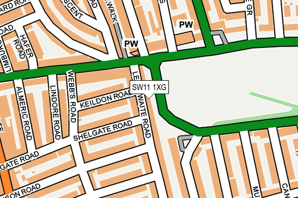 SW11 1XG map - OS OpenMap – Local (Ordnance Survey) SW11 1XG map - OS OpenMap – Local (Ordnance Survey)