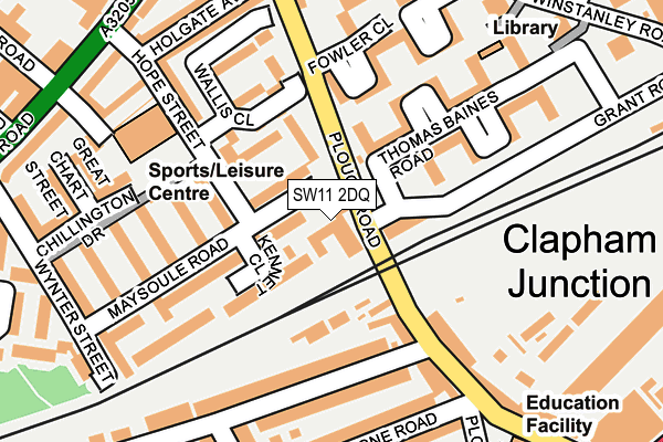 SW11 2DQ map - OS OpenMap – Local (Ordnance Survey) SW11 2DQ map - OS OpenMap – Local (Ordnance Survey)