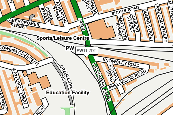 SW11 2DT map - OS OpenMap – Local (Ordnance Survey) SW11 2DT map - OS OpenMap – Local (Ordnance Survey)
