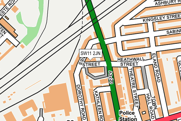 SW11 2JN map - OS OpenMap – Local (Ordnance Survey) SW11 2JN map - OS OpenMap – Local (Ordnance Survey)