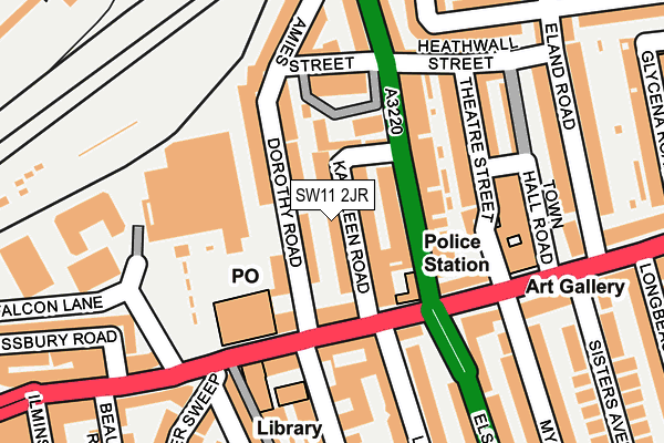 SW11 2JR map - OS OpenMap – Local (Ordnance Survey) SW11 2JR map - OS OpenMap – Local (Ordnance Survey)