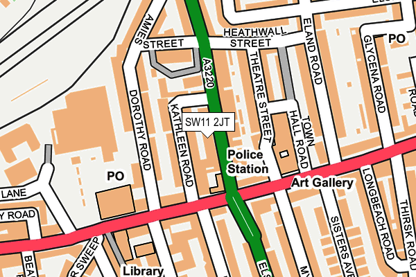 SW11 2JT map - OS OpenMap – Local (Ordnance Survey) SW11 2JT map - OS OpenMap – Local (Ordnance Survey)