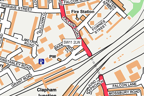 SW11 2LW map - OS OpenMap – Local (Ordnance Survey) SW11 2LW map - OS OpenMap – Local (Ordnance Survey)
