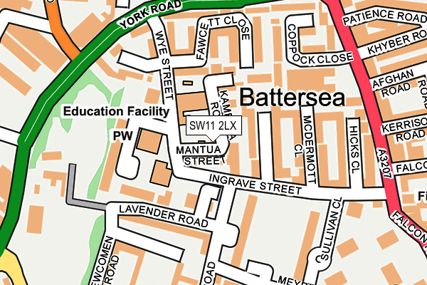 SW11 2LX map - OS OpenMap – Local (Ordnance Survey) SW11 2LX map - OS OpenMap – Local (Ordnance Survey)