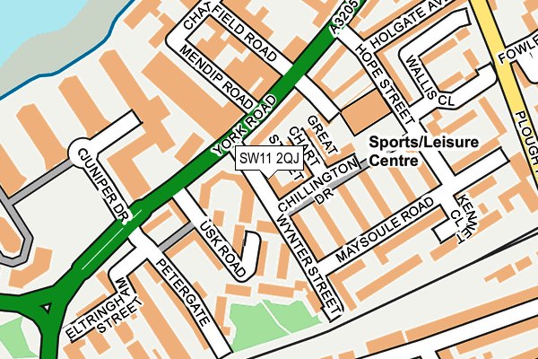 SW11 2QJ map - OS OpenMap – Local (Ordnance Survey) SW11 2QJ map - OS OpenMap – Local (Ordnance Survey)