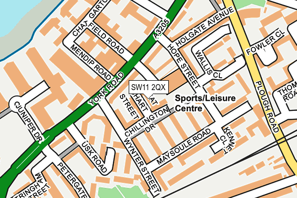 SW11 2QX map - OS OpenMap – Local (Ordnance Survey) SW11 2QX map - OS OpenMap – Local (Ordnance Survey)