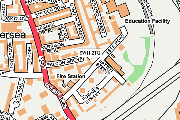 SW11 2TQ map - OS OpenMap – Local (Ordnance Survey) SW11 2TQ map - OS OpenMap – Local (Ordnance Survey)