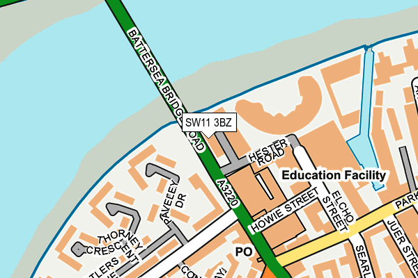 SW11 3BZ map - OS OpenMap – Local (Ordnance Survey)