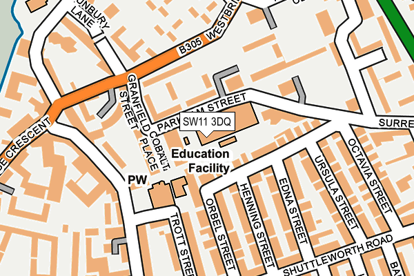 SW11 3DQ map - OS OpenMap – Local (Ordnance Survey) SW11 3DQ map - OS OpenMap – Local (Ordnance Survey)