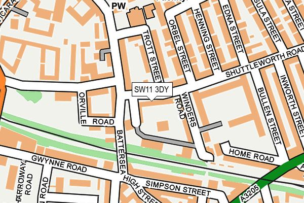 SW11 3DY map - OS OpenMap – Local (Ordnance Survey) SW11 3DY map - OS OpenMap – Local (Ordnance Survey)