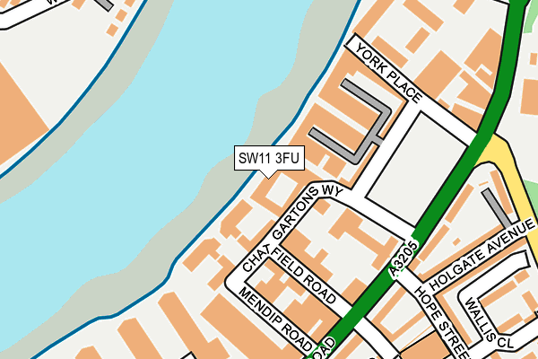 SW11 3FU map - OS OpenMap – Local (Ordnance Survey) SW11 3FU map - OS OpenMap – Local (Ordnance Survey)