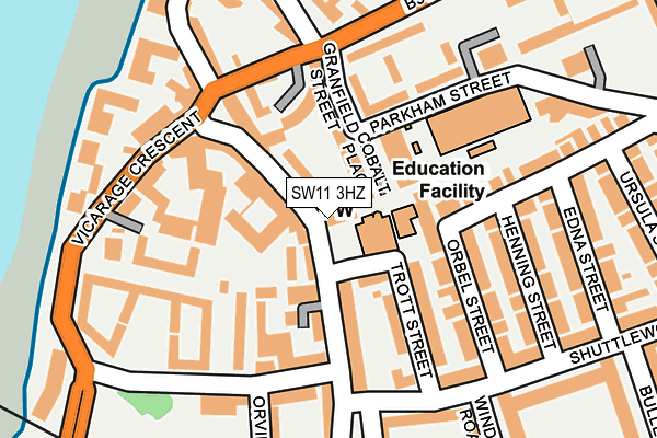 SW11 3HZ map - OS OpenMap – Local (Ordnance Survey) SW11 3HZ map - OS OpenMap – Local (Ordnance Survey)