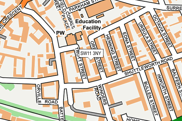 SW11 3NY map - OS OpenMap – Local (Ordnance Survey) SW11 3NY map - OS OpenMap – Local (Ordnance Survey)