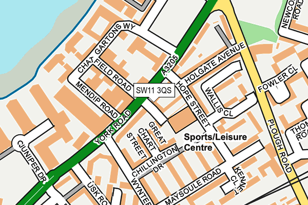 SW11 3QS map - OS OpenMap – Local (Ordnance Survey) SW11 3QS map - OS OpenMap – Local (Ordnance Survey)
