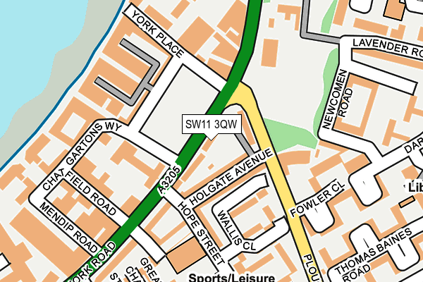 SW11 3QW map - OS OpenMap – Local (Ordnance Survey) SW11 3QW map - OS OpenMap – Local (Ordnance Survey)