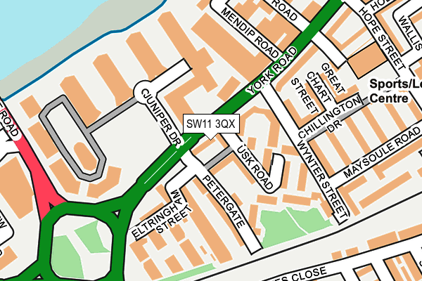 SW11 3QX map - OS OpenMap – Local (Ordnance Survey) SW11 3QX map - OS OpenMap – Local (Ordnance Survey)