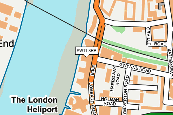 SW11 3RB map - OS OpenMap – Local (Ordnance Survey)