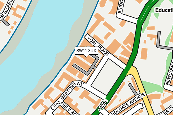 SW11 3UX map - OS OpenMap – Local (Ordnance Survey) SW11 3UX map - OS OpenMap – Local (Ordnance Survey)