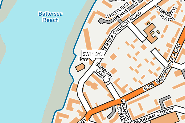 SW11 3YJ map - OS OpenMap – Local (Ordnance Survey) SW11 3YJ map - OS OpenMap – Local (Ordnance Survey)