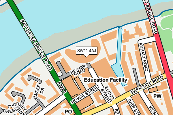 SW11 4AJ map - OS OpenMap – Local (Ordnance Survey) SW11 4AJ map - OS OpenMap – Local (Ordnance Survey)