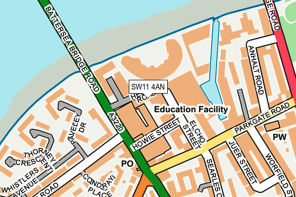 SW11 4AN map - OS OpenMap – Local (Ordnance Survey) SW11 4AN map - OS OpenMap – Local (Ordnance Survey)