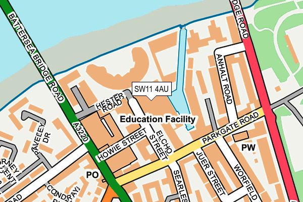 SW11 4AU map - OS OpenMap – Local (Ordnance Survey) SW11 4AU map - OS OpenMap – Local (Ordnance Survey)