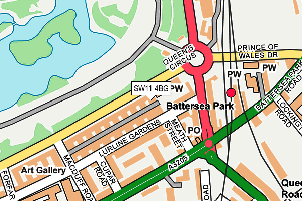 SW11 4BG map - OS OpenMap – Local (Ordnance Survey) SW11 4BG map - OS OpenMap – Local (Ordnance Survey)