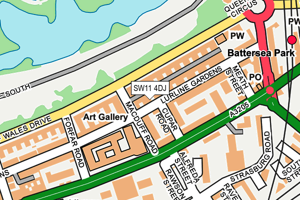 SW11 4DJ map - OS OpenMap – Local (Ordnance Survey) SW11 4DJ map - OS OpenMap – Local (Ordnance Survey)