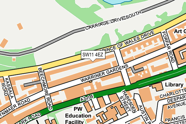 SW11 4EZ map - OS OpenMap – Local (Ordnance Survey) SW11 4EZ map - OS OpenMap – Local (Ordnance Survey)