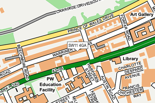 SW11 4GA map - OS OpenMap – Local (Ordnance Survey)