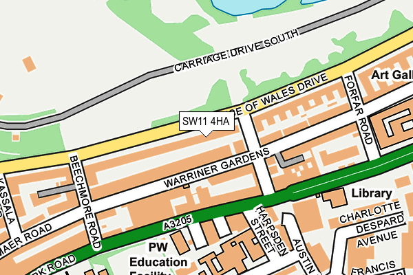 SW11 4HA map - OS OpenMap – Local (Ordnance Survey) SW11 4HA map - OS OpenMap – Local (Ordnance Survey)