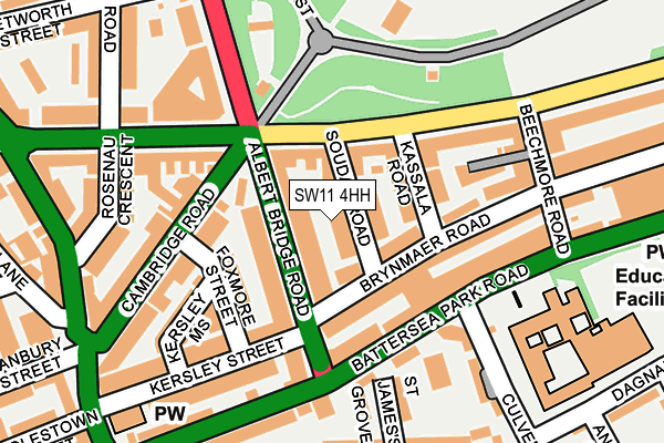SW11 4HH map - OS OpenMap – Local (Ordnance Survey) SW11 4HH map - OS OpenMap – Local (Ordnance Survey)