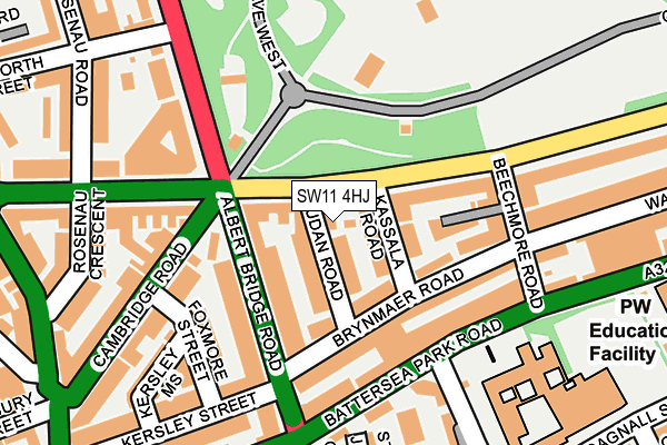 SW11 4HJ map - OS OpenMap – Local (Ordnance Survey) SW11 4HJ map - OS OpenMap – Local (Ordnance Survey)