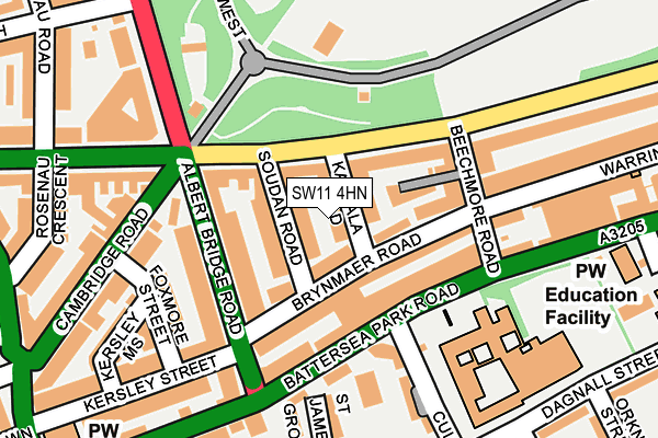 SW11 4HN map - OS OpenMap – Local (Ordnance Survey) SW11 4HN map - OS OpenMap – Local (Ordnance Survey)