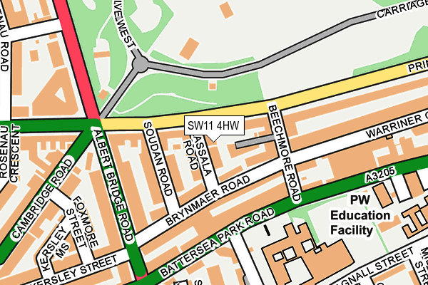 SW11 4HW map - OS OpenMap – Local (Ordnance Survey) SW11 4HW map - OS OpenMap – Local (Ordnance Survey)