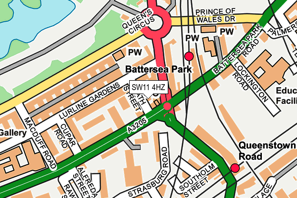 SW11 4HZ map - OS OpenMap – Local (Ordnance Survey) SW11 4HZ map - OS OpenMap – Local (Ordnance Survey)
