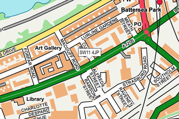 SW11 4JP map - OS OpenMap – Local (Ordnance Survey) SW11 4JP map - OS OpenMap – Local (Ordnance Survey)