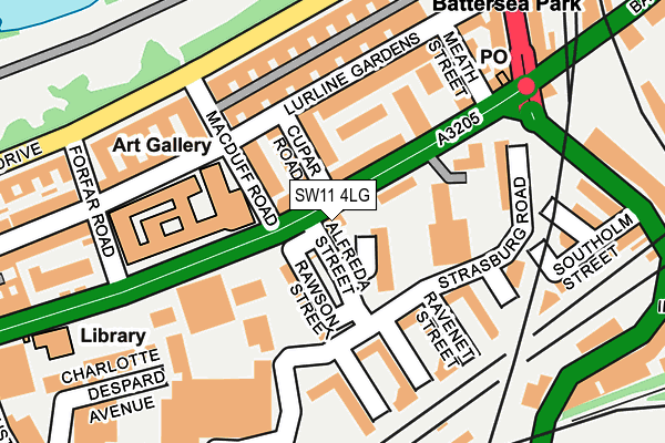 SW11 4LG map - OS OpenMap – Local (Ordnance Survey) SW11 4LG map - OS OpenMap – Local (Ordnance Survey)