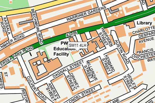 SW11 4LH map - OS OpenMap – Local (Ordnance Survey) SW11 4LH map - OS OpenMap – Local (Ordnance Survey)
