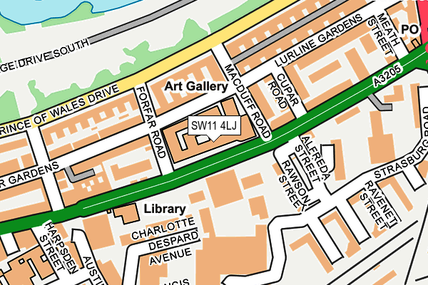 SW11 4LJ map - OS OpenMap – Local (Ordnance Survey) SW11 4LJ map - OS OpenMap – Local (Ordnance Survey)
