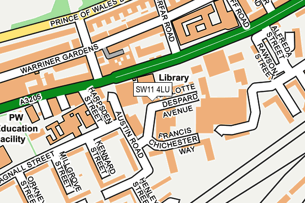 SW11 4LU map - OS OpenMap – Local (Ordnance Survey) SW11 4LU map - OS OpenMap – Local (Ordnance Survey)