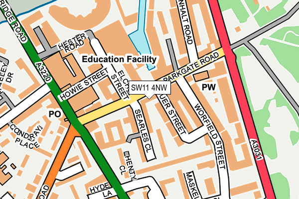 SW11 4NW map - OS OpenMap – Local (Ordnance Survey) SW11 4NW map - OS OpenMap – Local (Ordnance Survey)