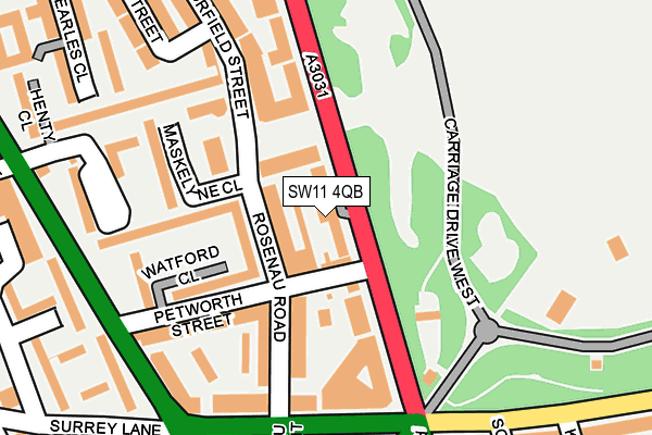 SW11 4QB map - OS OpenMap – Local (Ordnance Survey) SW11 4QB map - OS OpenMap – Local (Ordnance Survey)