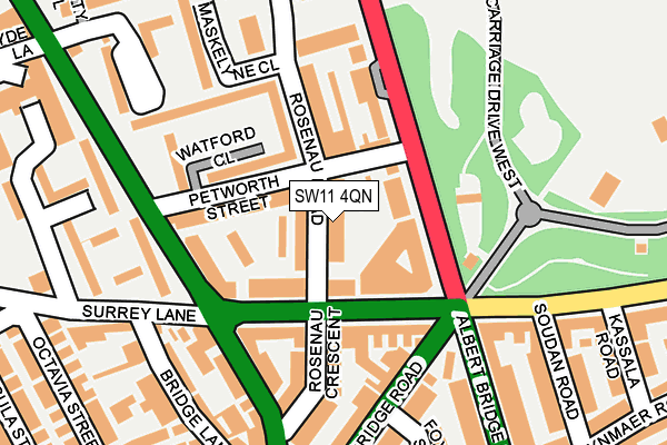 SW11 4QN map - OS OpenMap – Local (Ordnance Survey) SW11 4QN map - OS OpenMap – Local (Ordnance Survey)