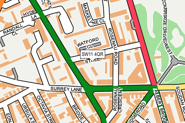 SW11 4QR map - OS OpenMap – Local (Ordnance Survey) SW11 4QR map - OS OpenMap – Local (Ordnance Survey)