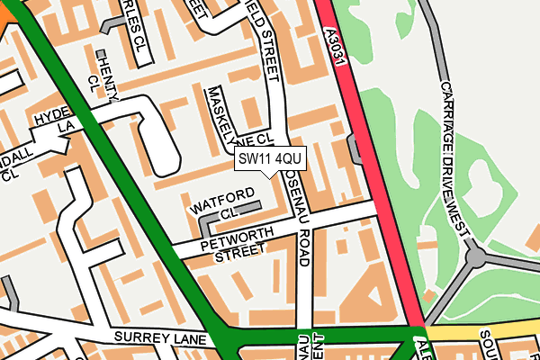 SW11 4QU map - OS OpenMap – Local (Ordnance Survey) SW11 4QU map - OS OpenMap – Local (Ordnance Survey)