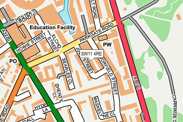 SW11 4RE map - OS OpenMap – Local (Ordnance Survey) SW11 4RE map - OS OpenMap – Local (Ordnance Survey)