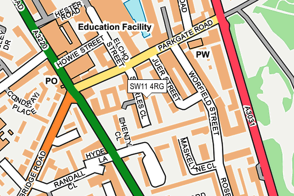 SW11 4RG map - OS OpenMap – Local (Ordnance Survey) SW11 4RG map - OS OpenMap – Local (Ordnance Survey)