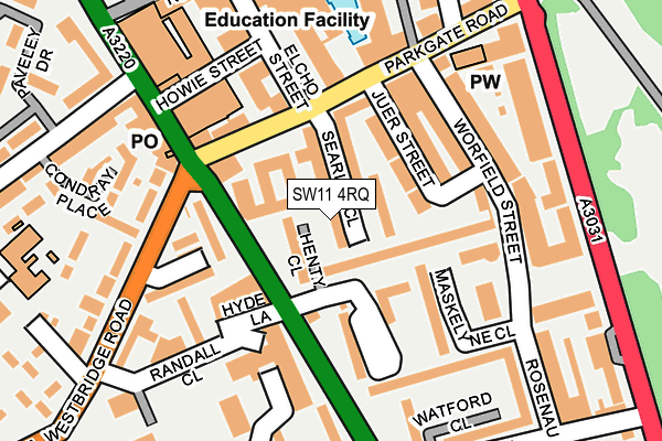 SW11 4RQ map - OS OpenMap – Local (Ordnance Survey) SW11 4RQ map - OS OpenMap – Local (Ordnance Survey)